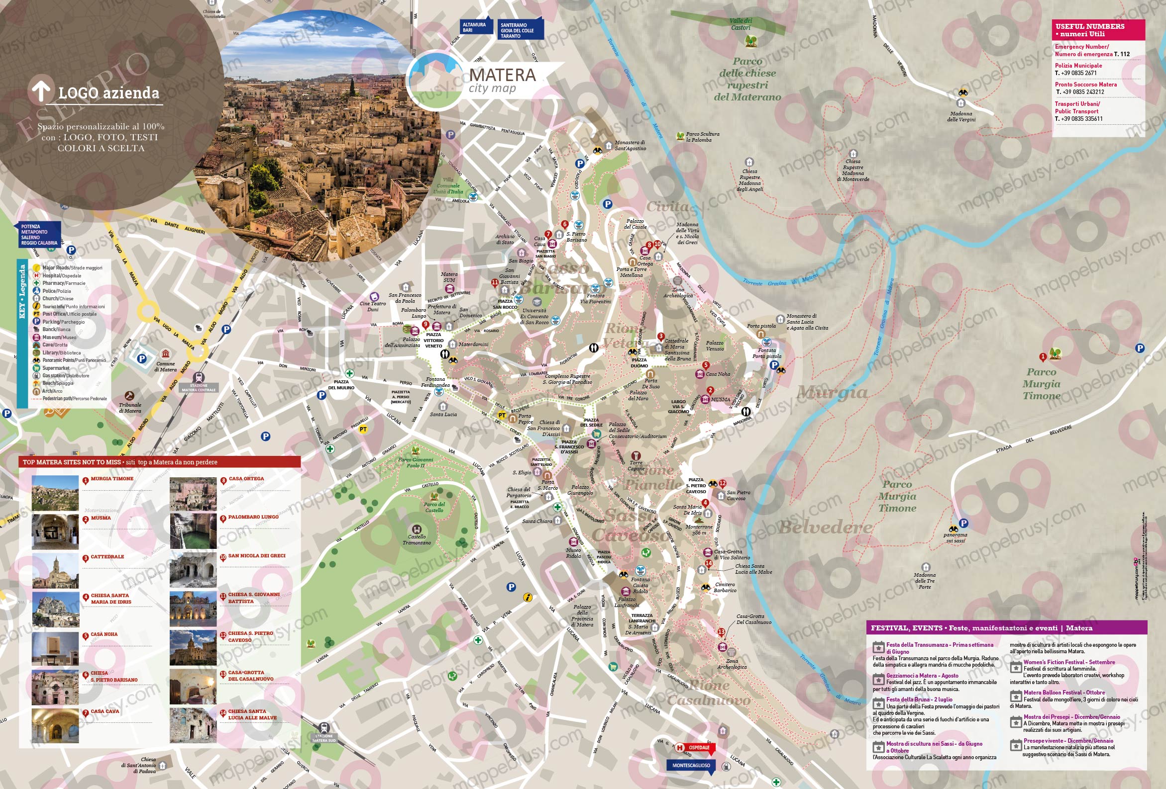 Mappa di Matera - Matera city map - mappa Matera - mappa personalizzata di Matera
