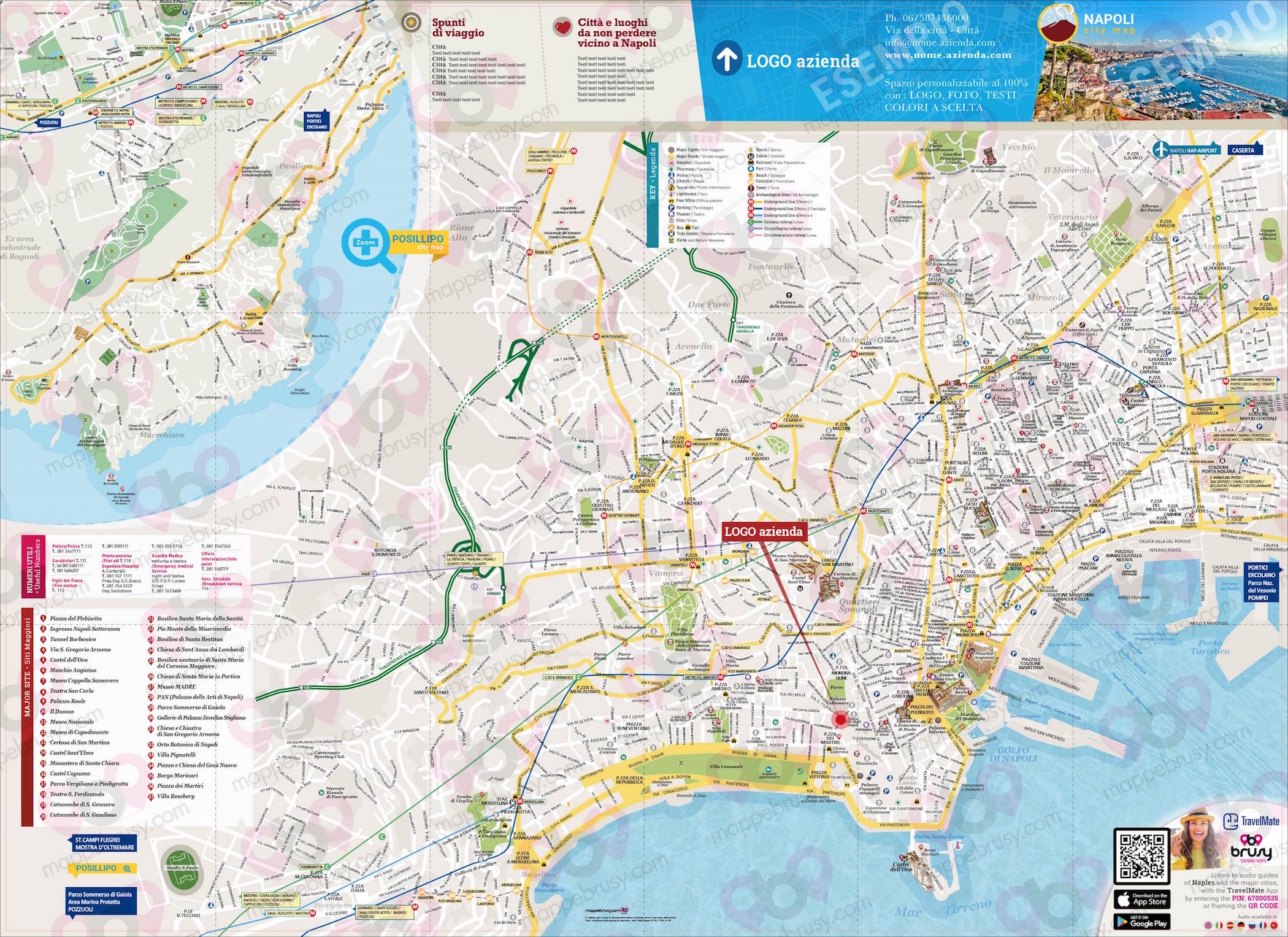 Mappa di Napoli - Naples city map - mappa Napoli - mappa personalizzata di Napoli