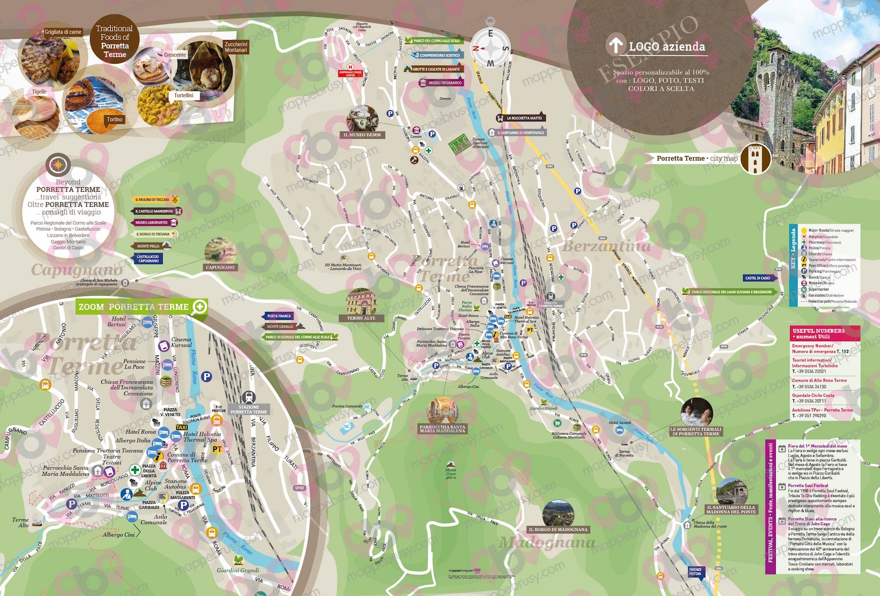 Mappa di Porretta Terme - Porretta Terme city map - mappa Porretta Terme - mappa personalizzata di Porretta Terme