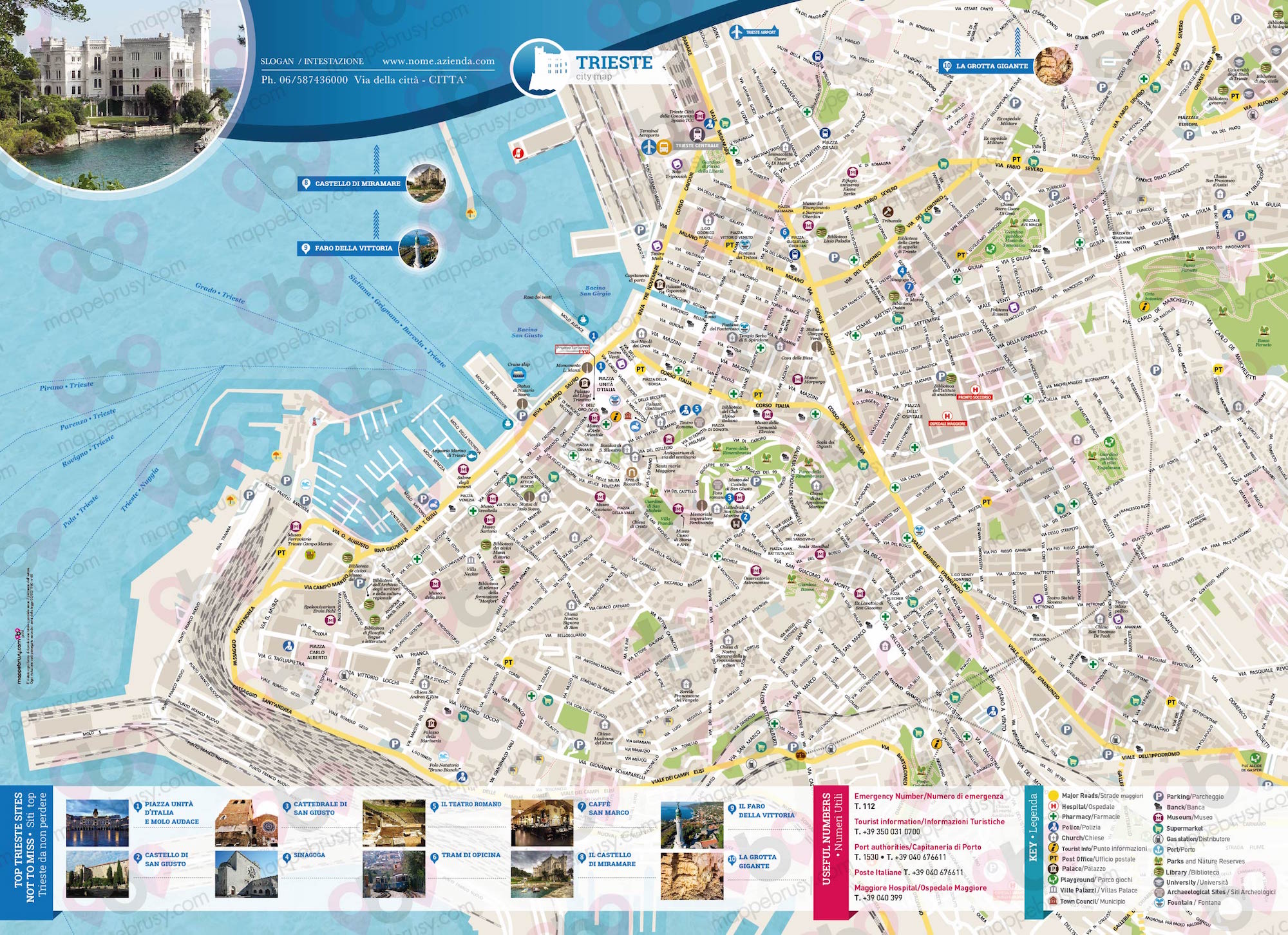 Mappa di Trieste - Trieste city map - mappa Trieste - mappa personalizzata di Trieste