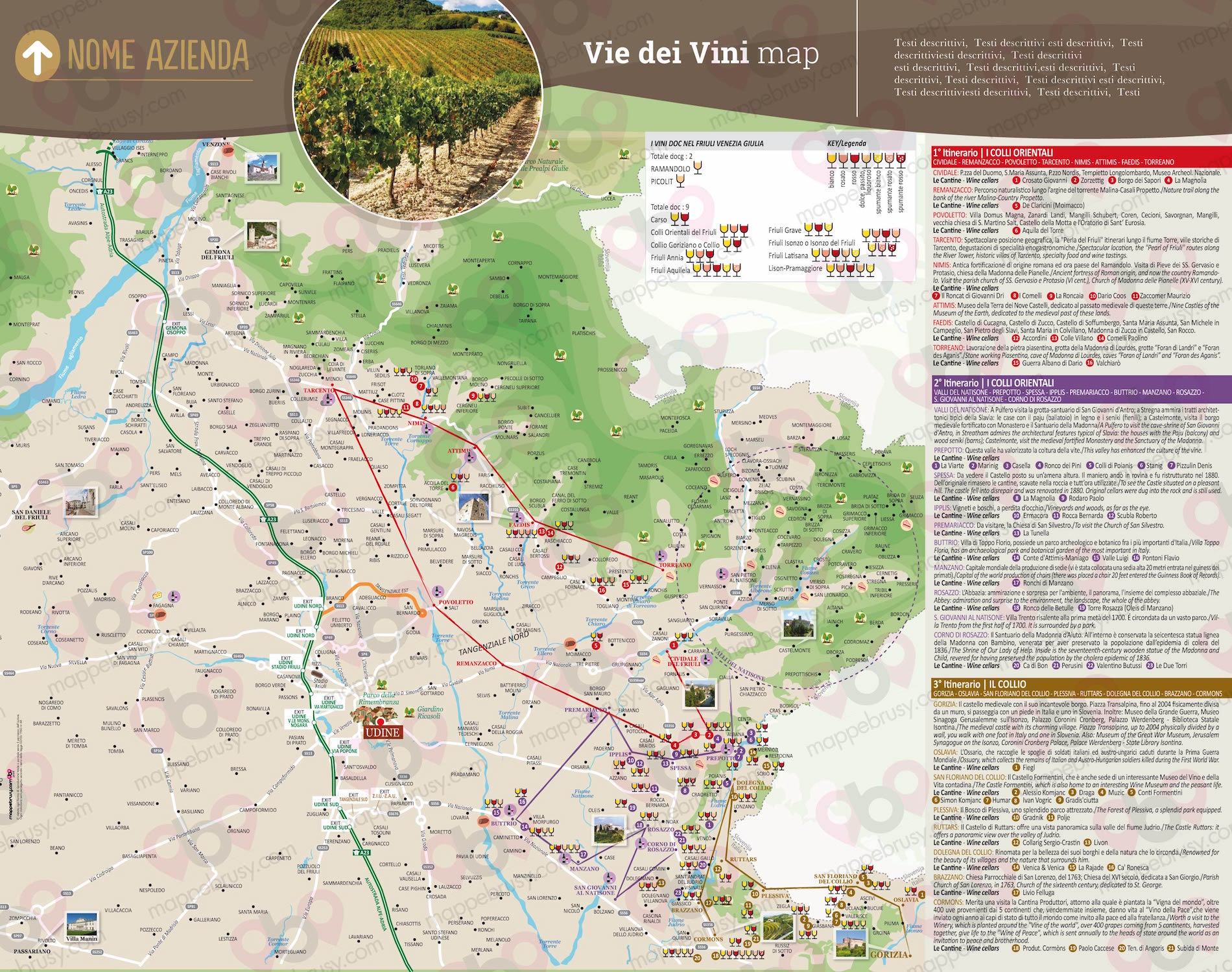 Mappa Vie Dei Vini Friuli - Vie Dei Vini Friuli map - mappa Vie Dei Vini Friuli - mappa personalizzata Vie Dei Vini Friuli