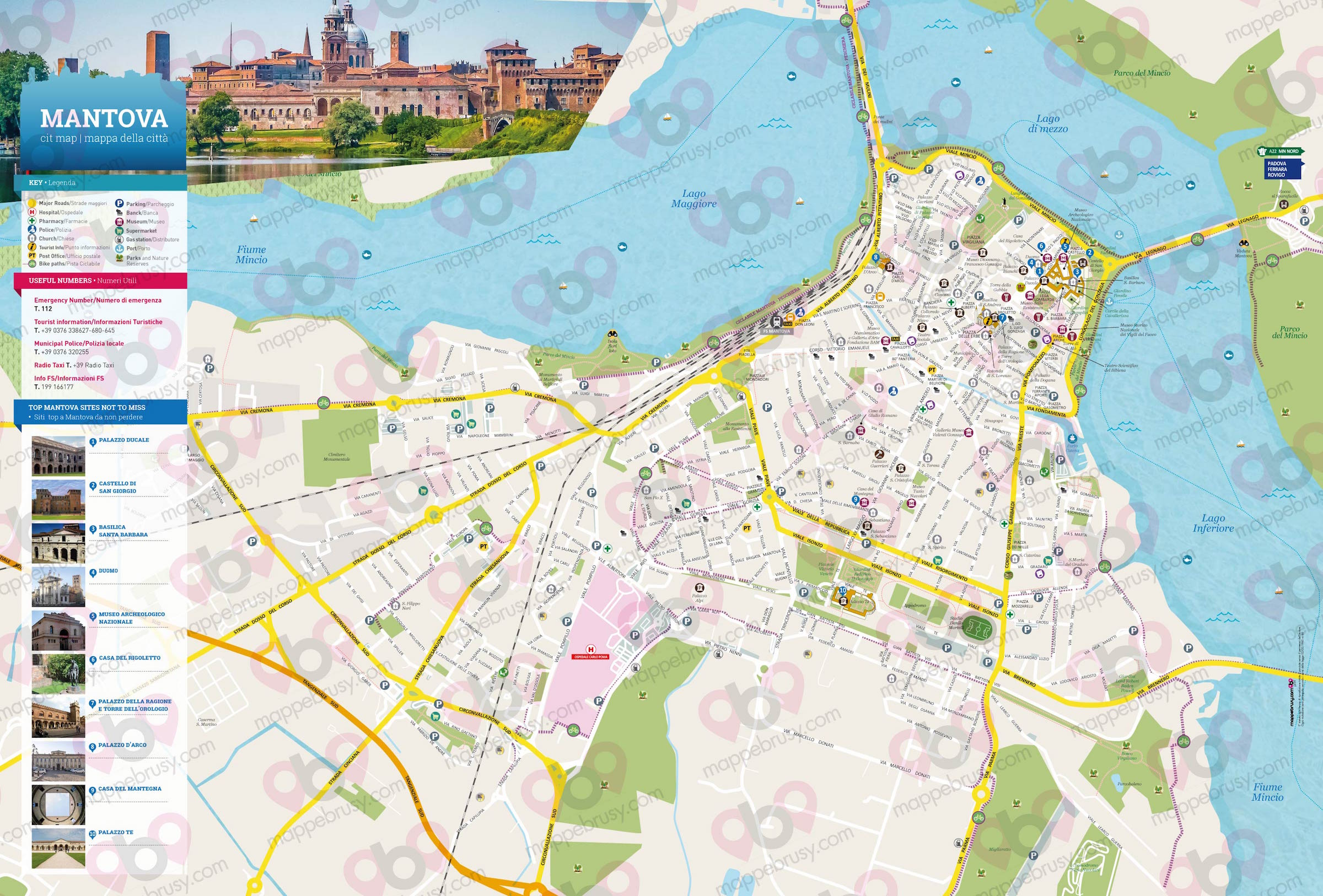 Mappa di Mantova - Mantova city map - mappa Mantova - mappa personalizzata di Mantova