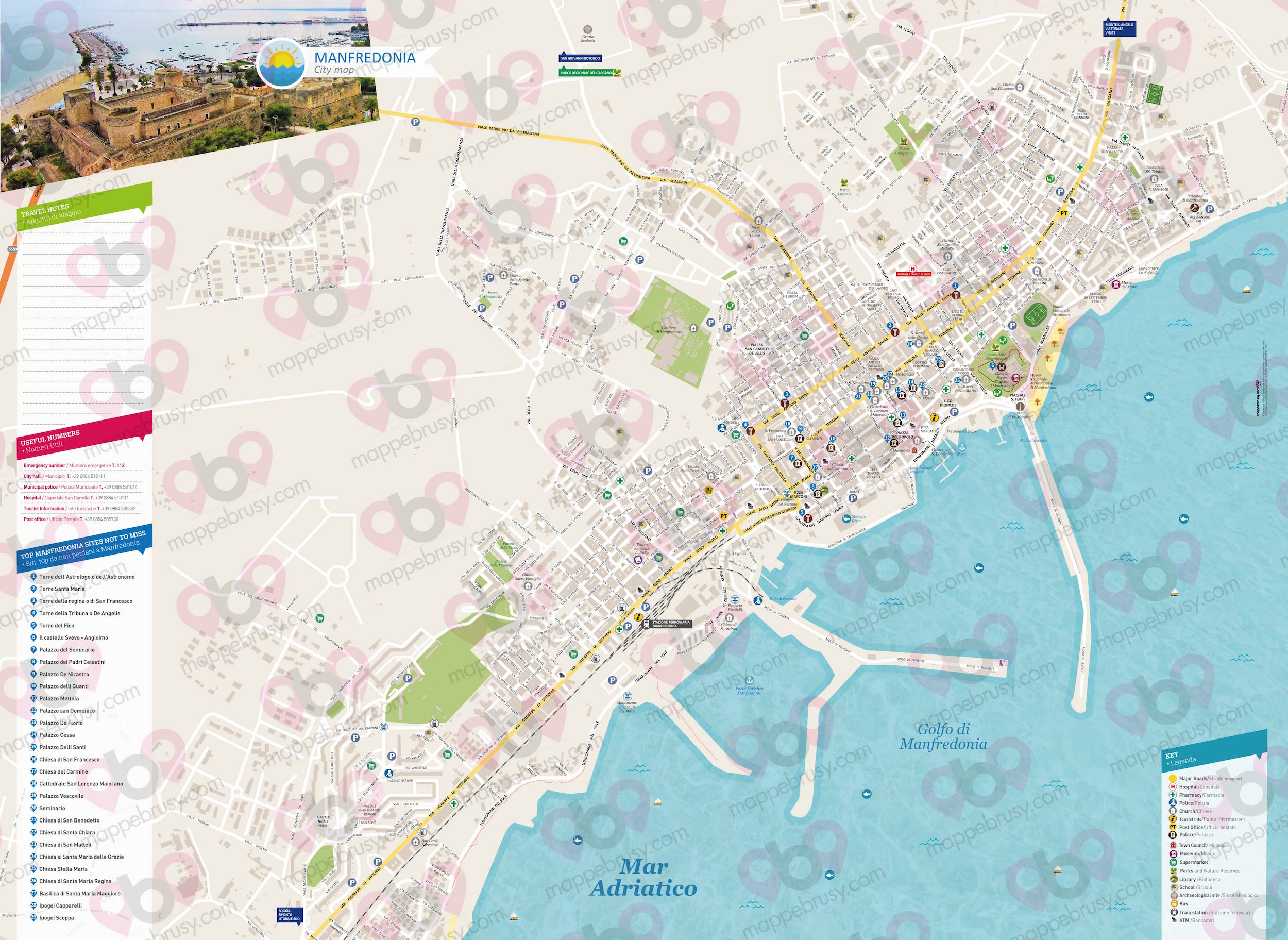 Mappa di Manfredonia - Manfredonia city map - mappa Manfredonia - mappa personalizzata di Manfredonia