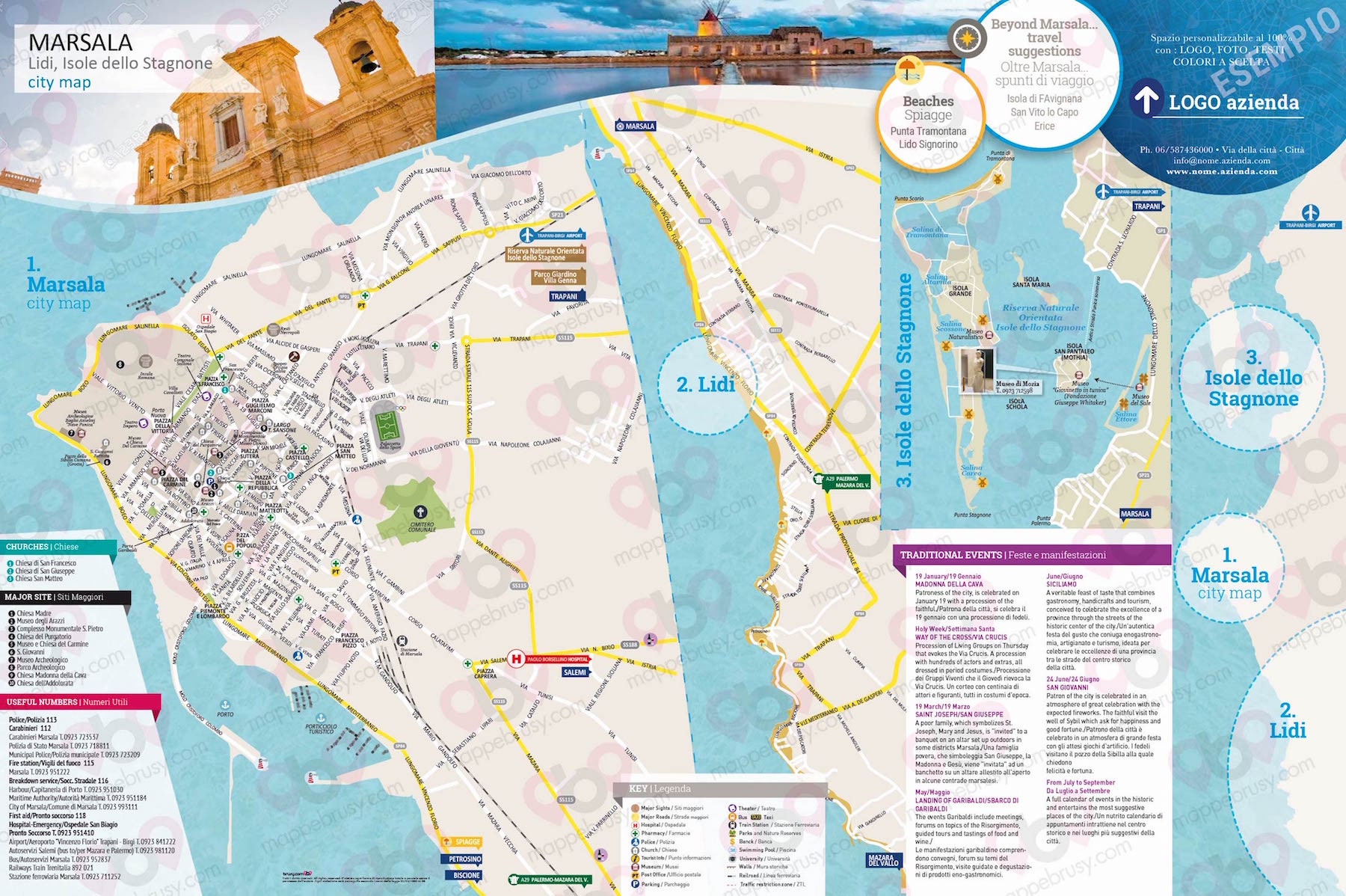 Mappa di Marsala - Marsala city map - mappa Marsala - mappa personalizzata di Marsala - mappa tursitica di Marsala