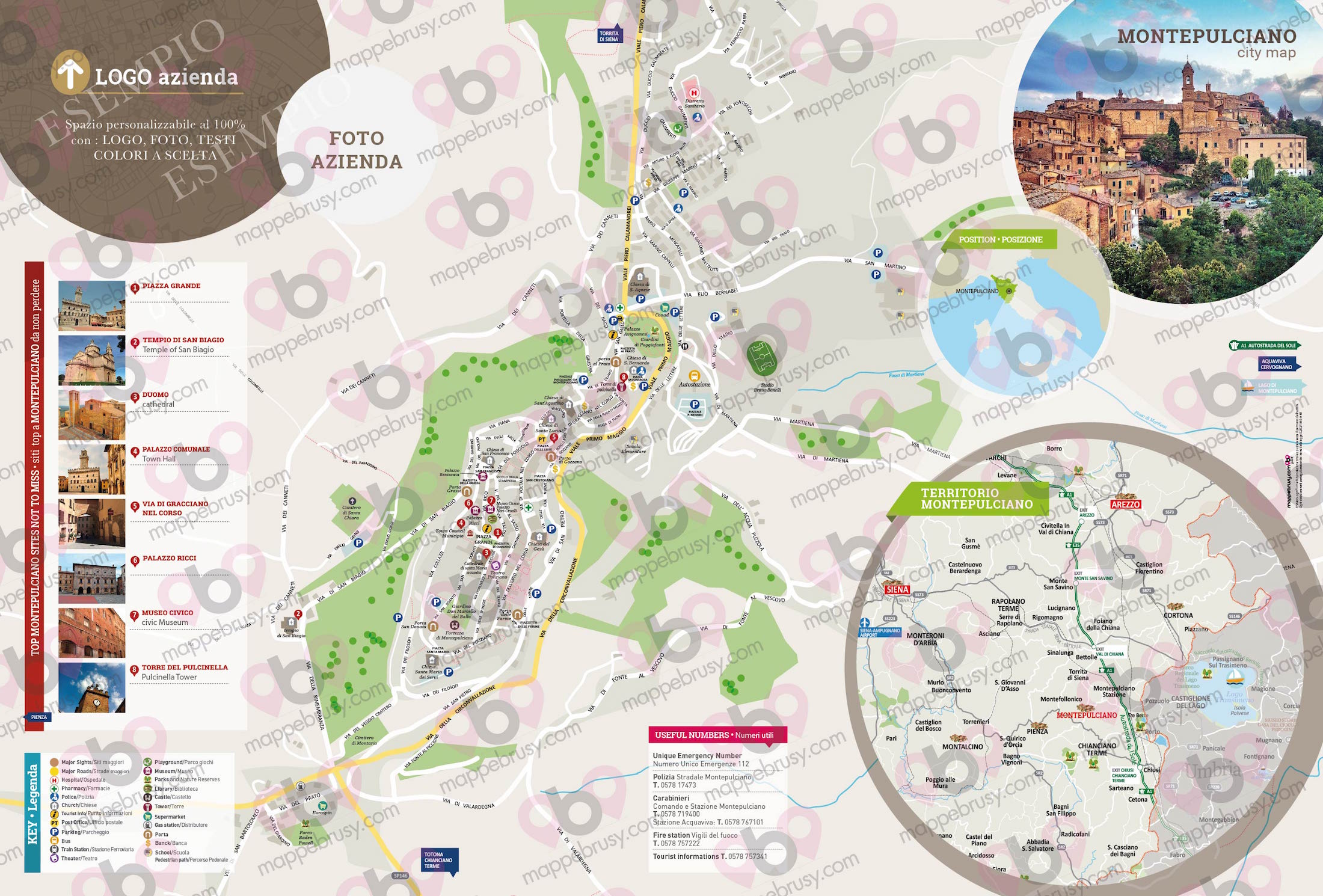 Mappa di Montepulciano - Montepulciano city map - mappa Montepulciano - mappa personalizzata di Montepulciano - mappa tursitica di Montepulciano