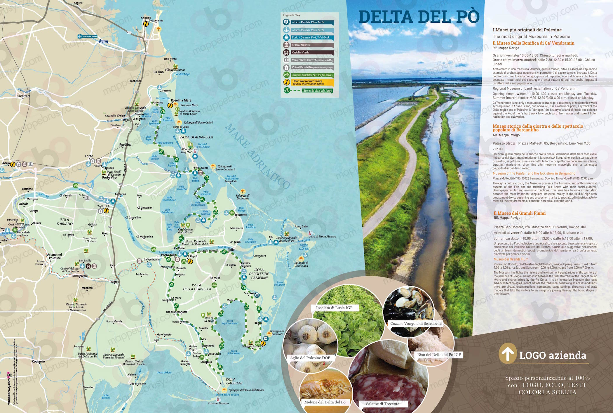 Mappa del Delta del po - Delta del po map - mappa Delta del po - mappa personalizzata Delta del po - mappa tursitica Delta del po