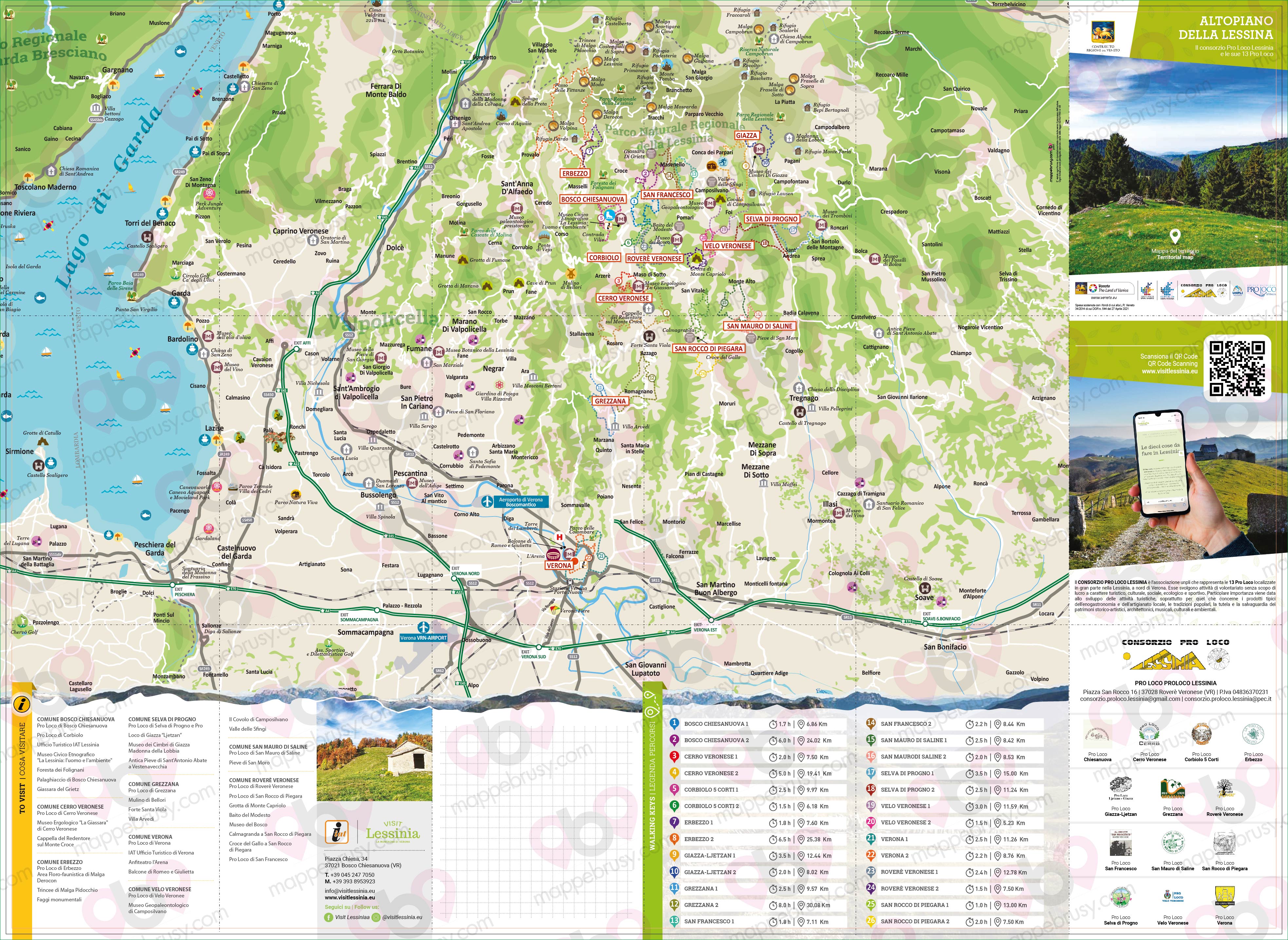 Mappa grande personalizzata dell'Altopiano della Lessinia