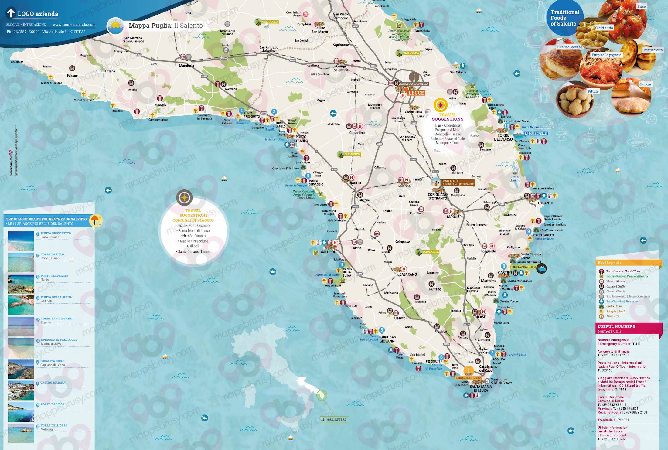 Mappa Del Salento Cartina Del Salento Personalizzata