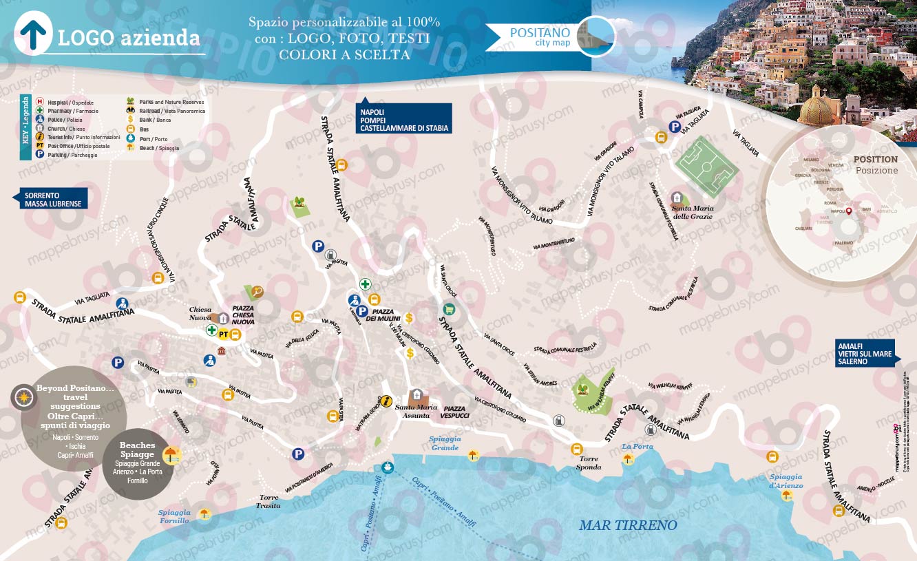 tourist map of positano italy