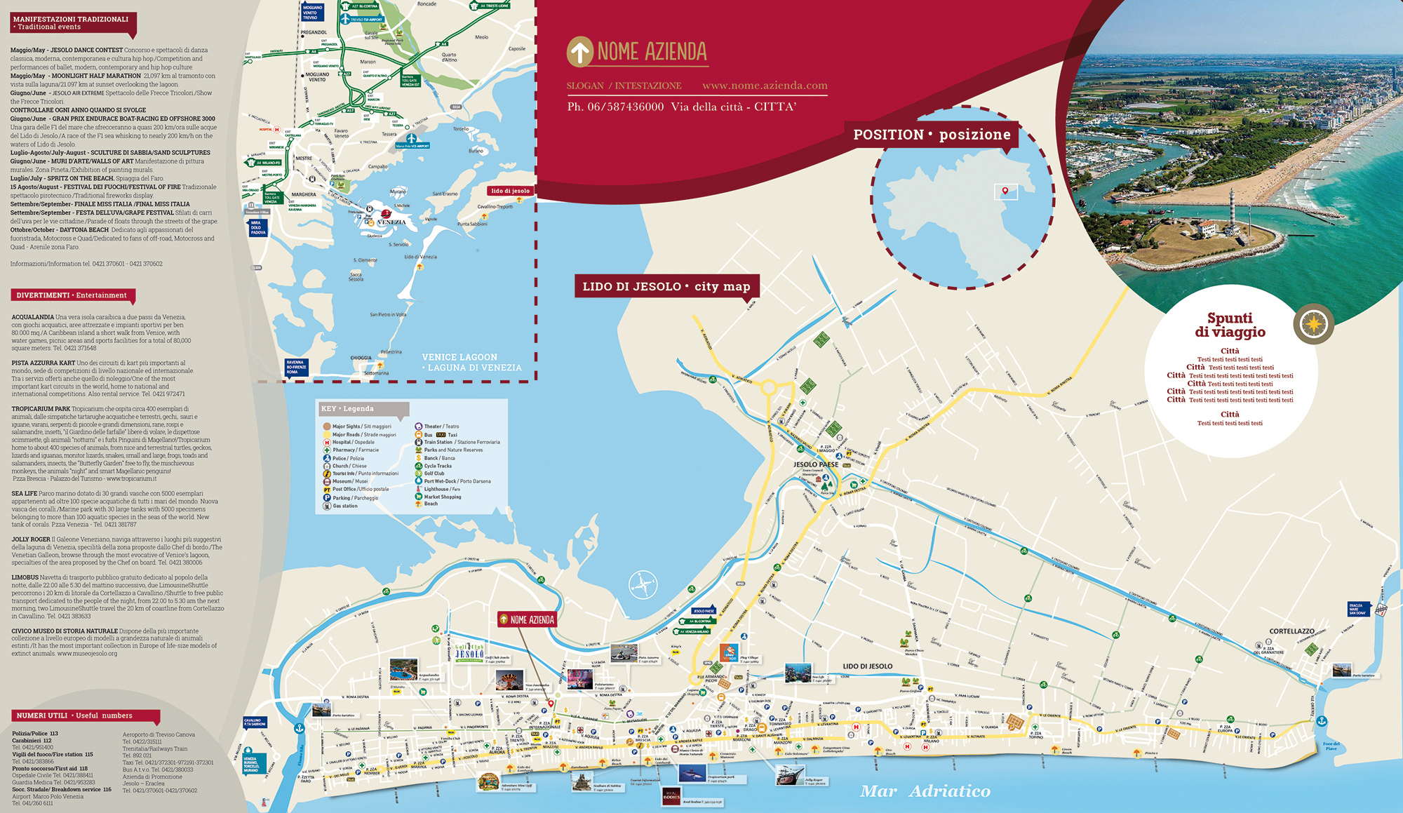Mappa di Jesolo Cartina del centro storico di Jesolo Personalizzata